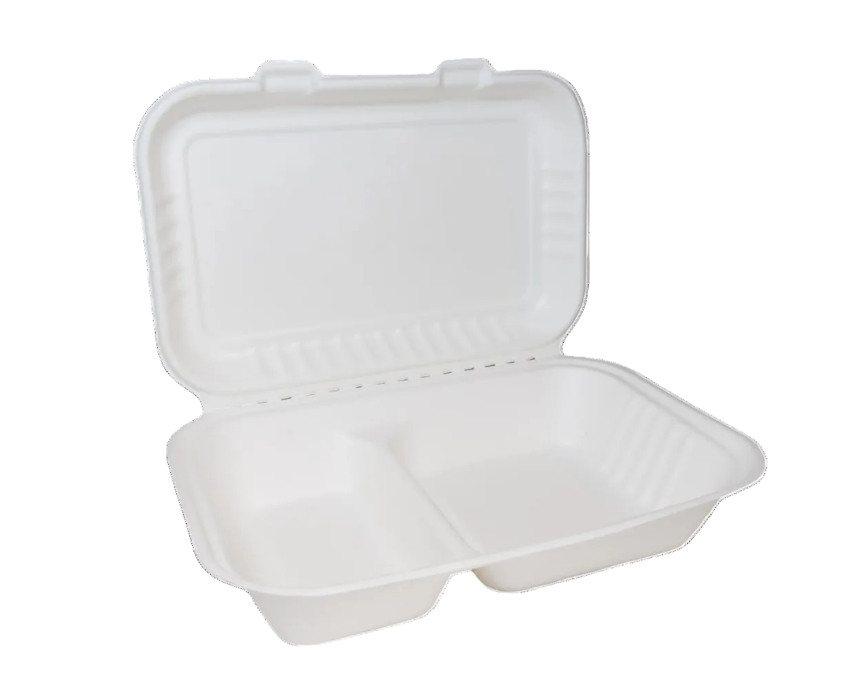 9x6" Two-Compartment Bagasse Box (250/case)
