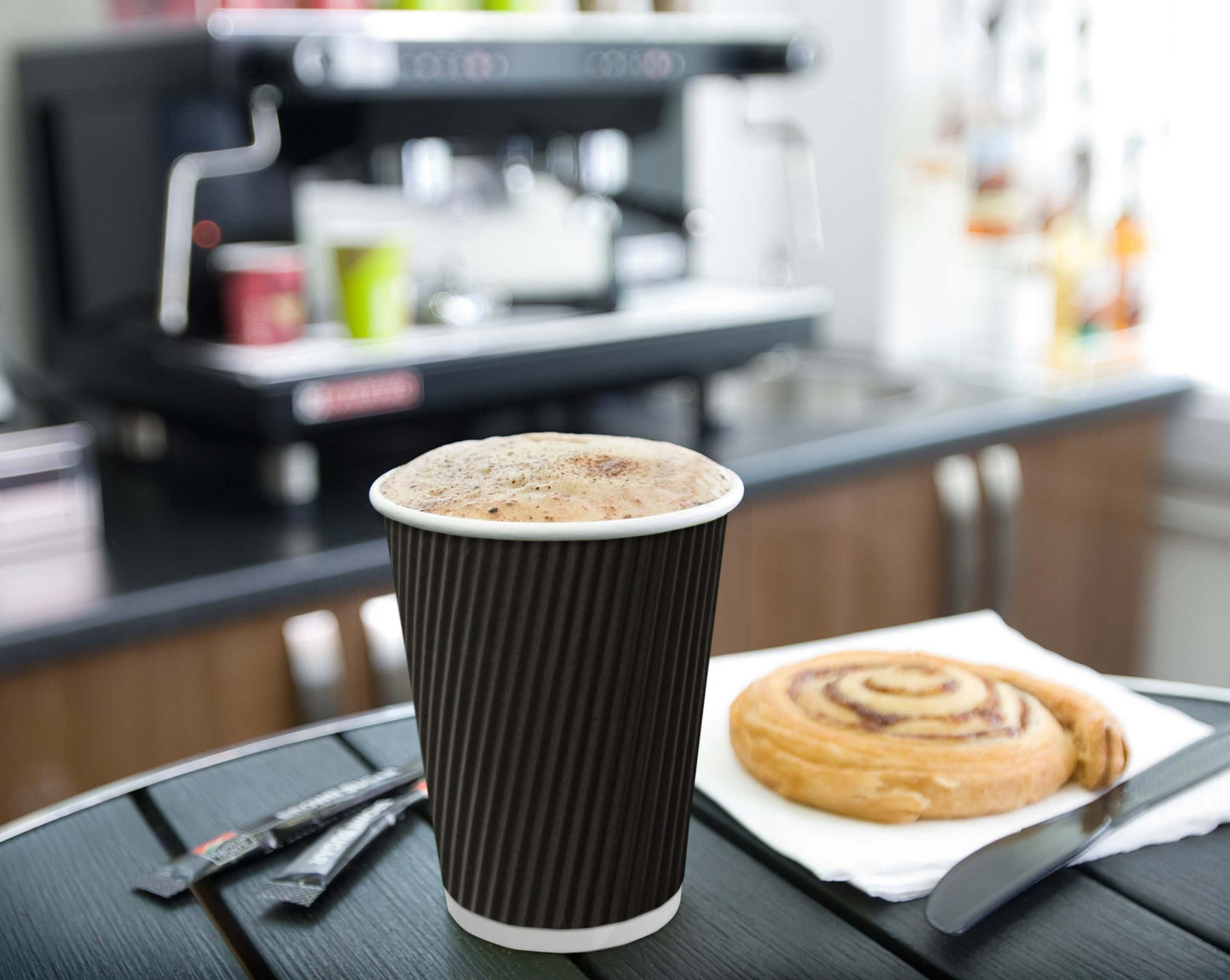 Black Ripple Coffee Cups