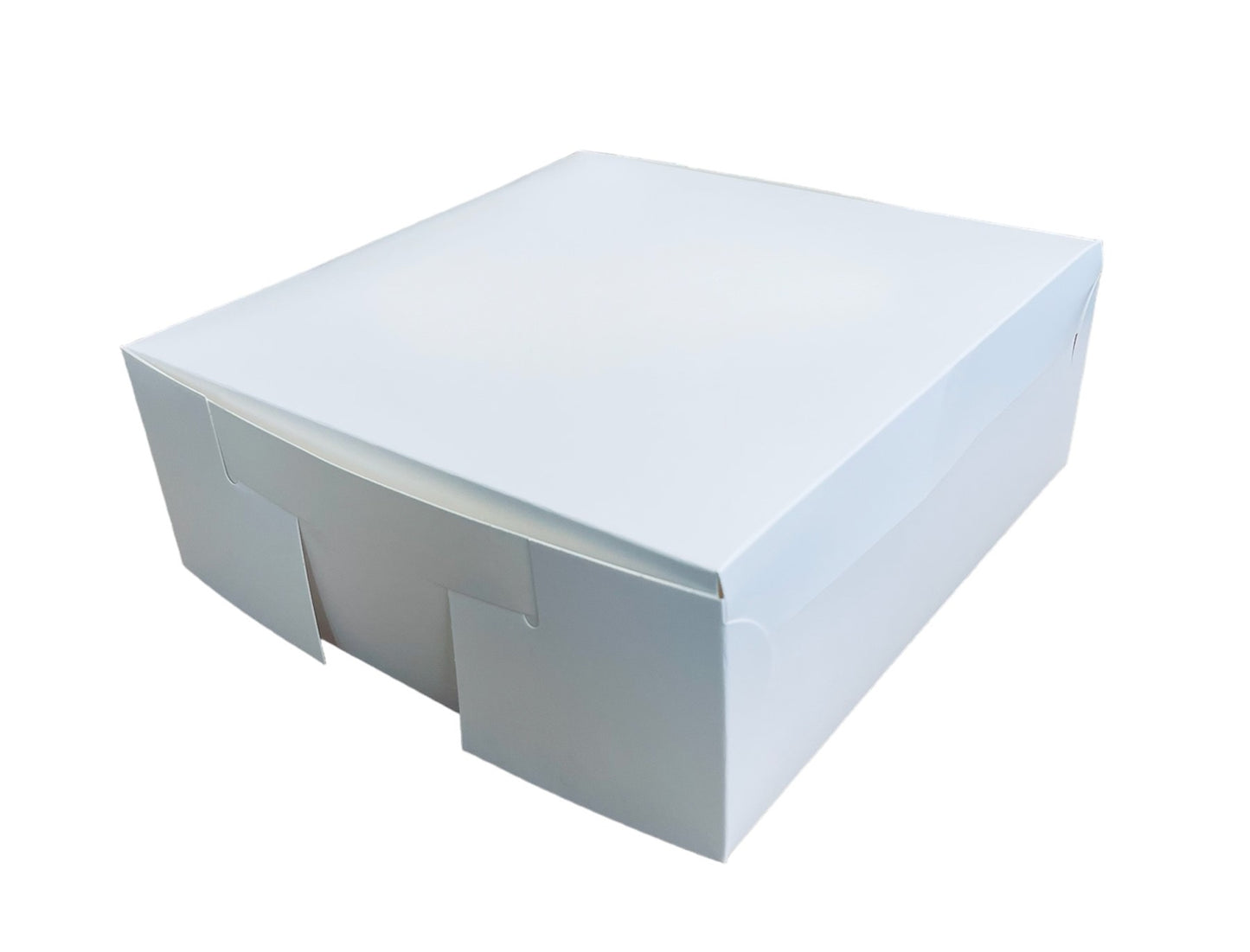 Flat-packed hand erect cake boxes – greaseproof, compostable, recyclable bakery packaging for cakes and baked goods