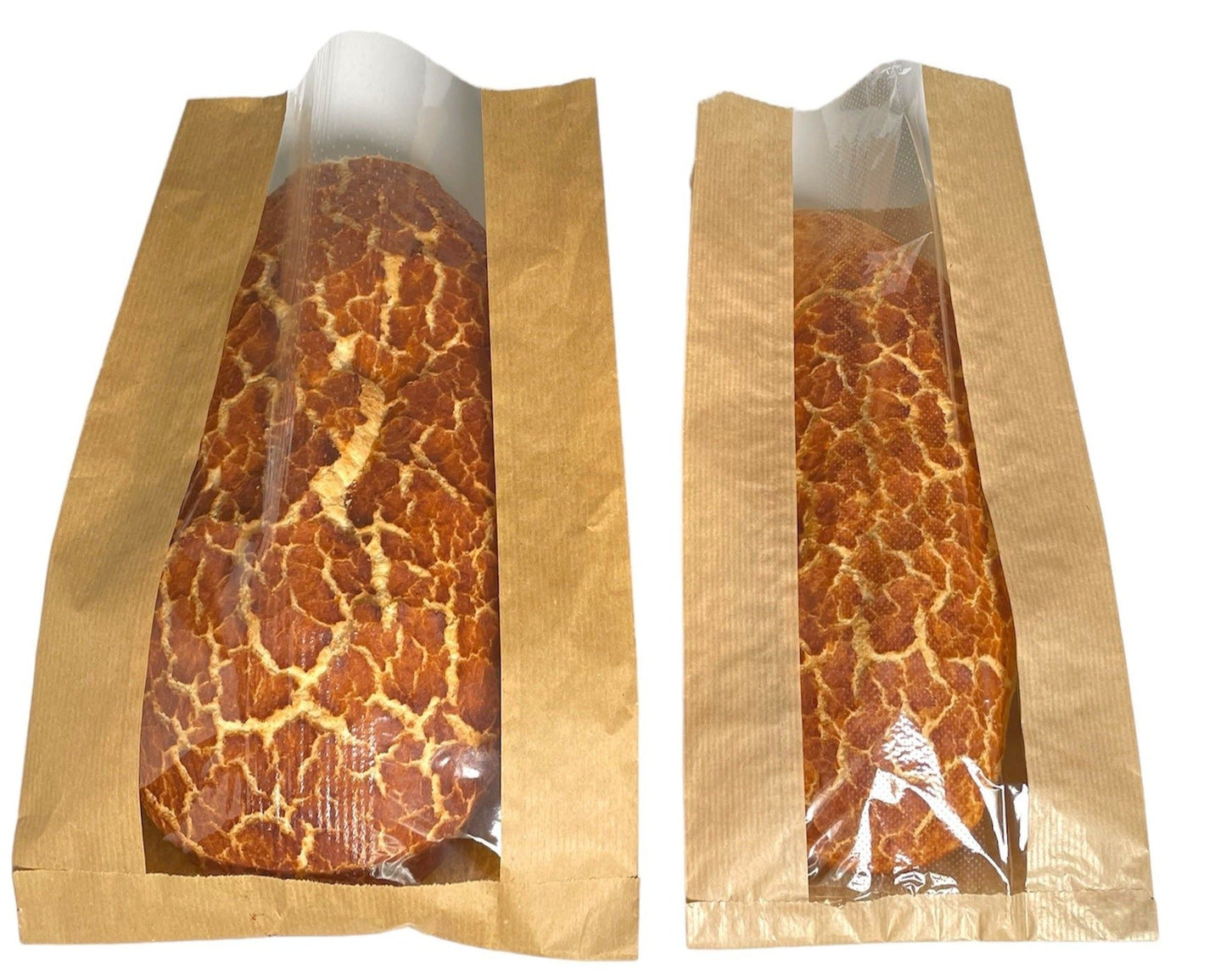 Artisan loaf bags – recyclable paper bread bags with clear window for fresh baked goods