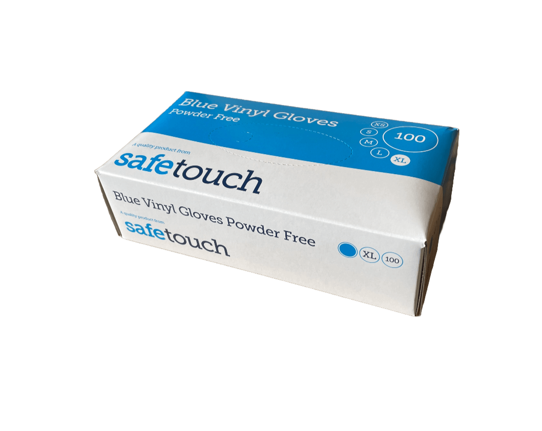 Blue Vinyl Gloves Powder Free (100/pack)