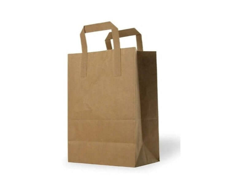 Eco-friendly kraft SOS paper carrier bags – recyclable, compostable bags for food shops and retail