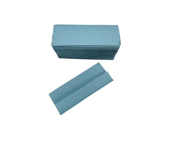 Blue C-fold hand towels – high absorbency disposable paper towels for washrooms