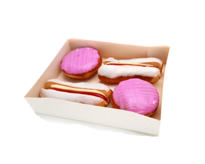 4pt glued open cake trays – high-quality, greaseproof, recyclable trays for cakes, pies, and patisserie items