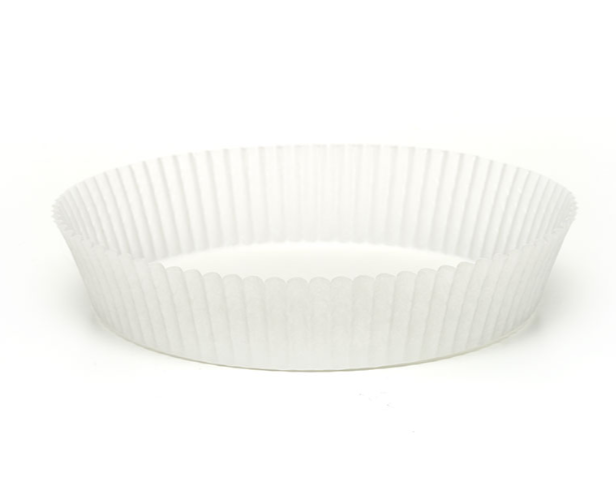 White Florentine greaseproof case for eco-friendly bakery packaging