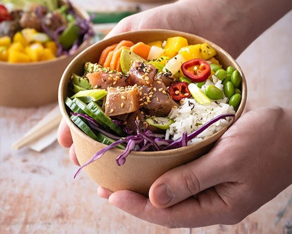 kraft bowl with food