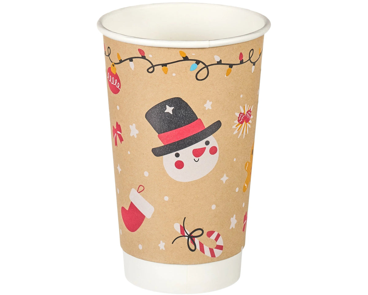 8oz, 12oz, 16oz Christmas Santa Cups - Compostable