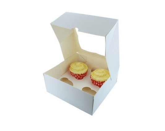 cupcake box with window and 2 cupcakes