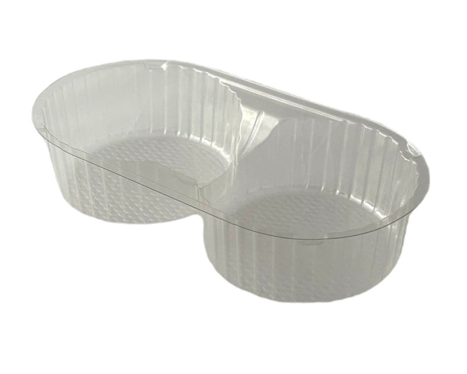 Two Cavity Round Open Tray - 215x115x45mm (780 per case)