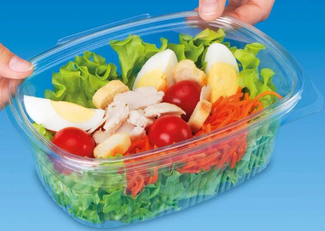 1,000ml Salad container with Hinge Lid (400 per case)