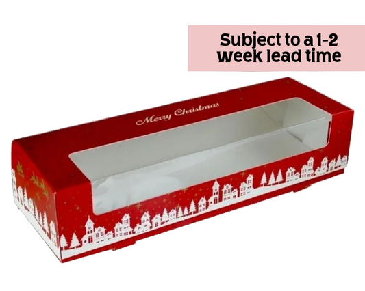 6 Mince Pie Box with Window, 235 x 75 x 50mm (25/case)