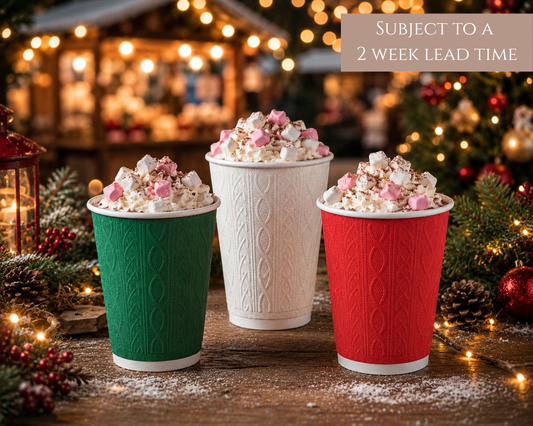 12oz Christmas Jumper Design Cups - Recyclable