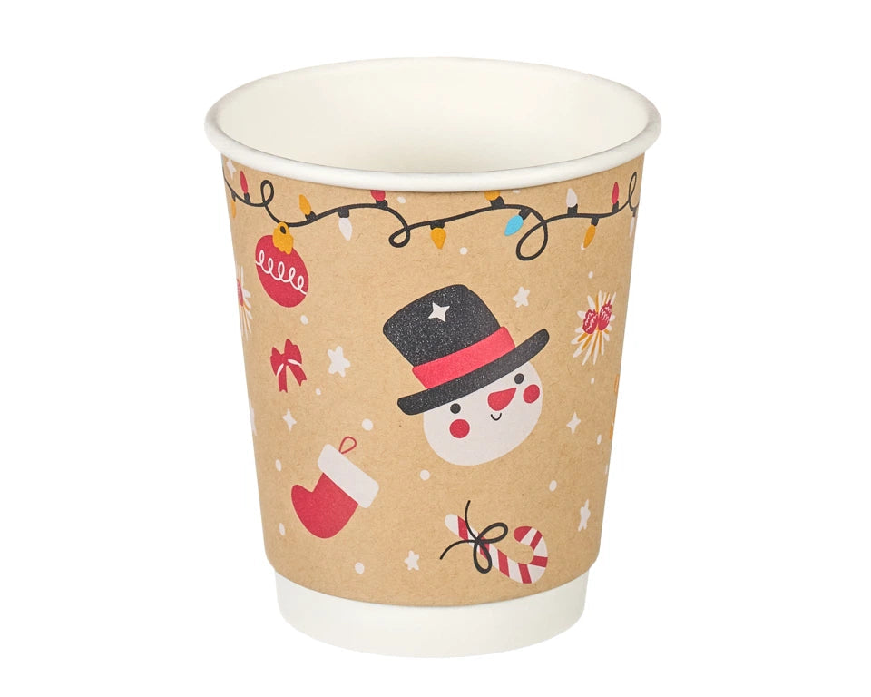8oz, 12oz, 16oz Christmas Santa Cups - Compostable