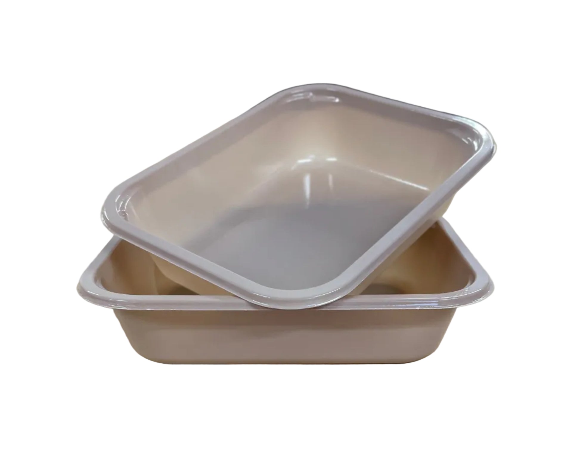 CPET ready meal tray single compartment – 200 x 155 x 45mm - two trays sitting together