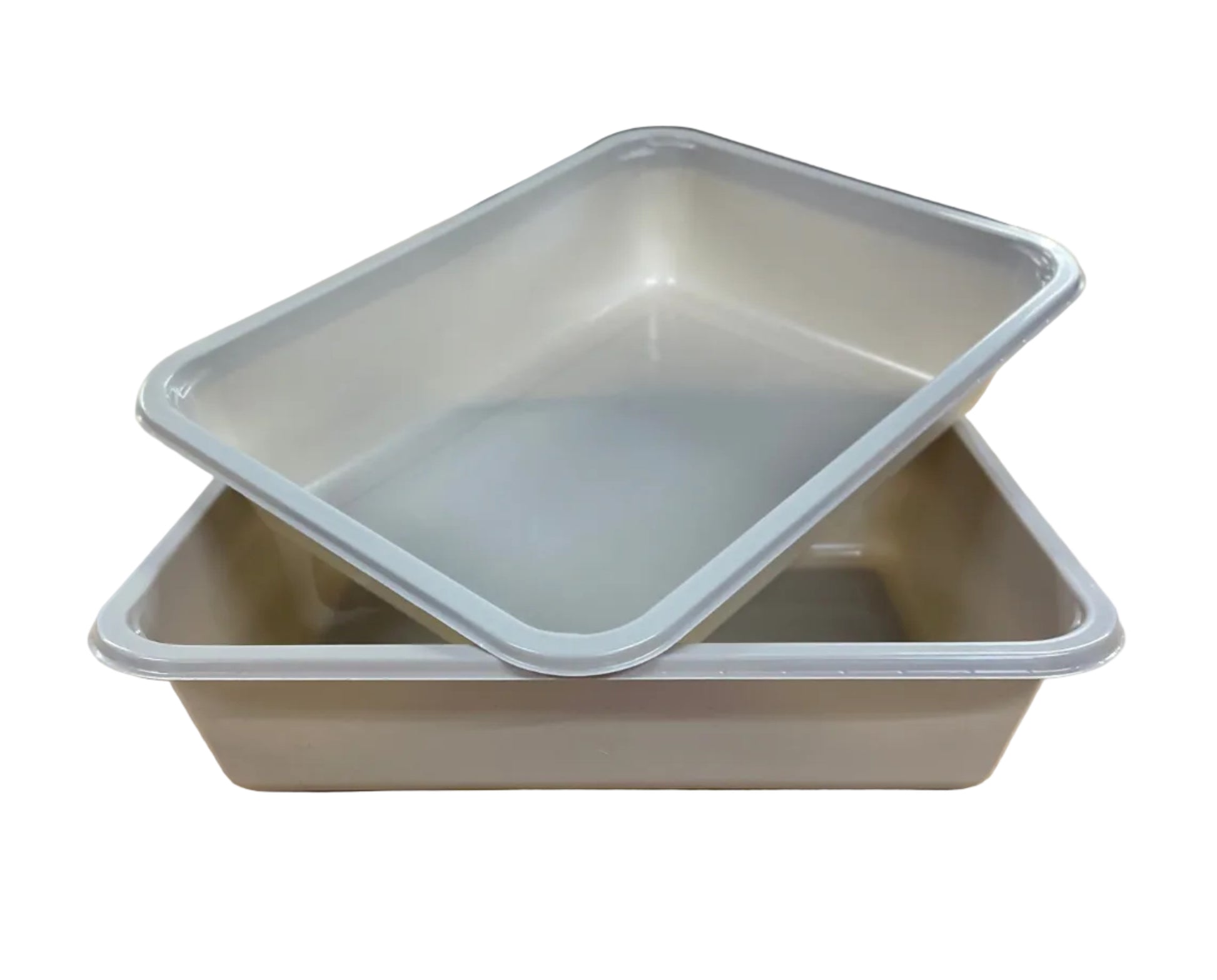 CPET ready meal tray single compartment – 228 x 179 x 50mm - two trays sitting together