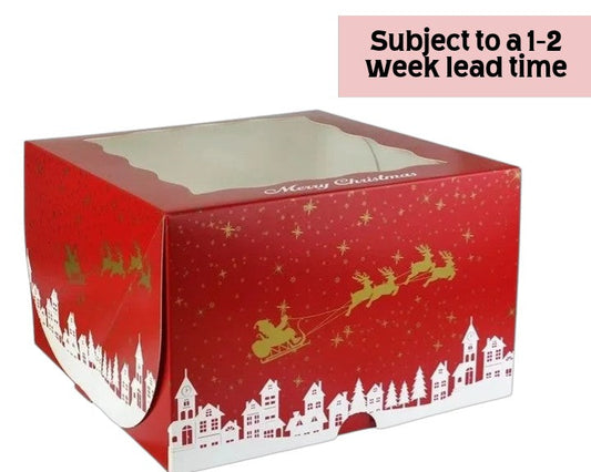 Christmas Cake Box with Window, 10 x 6" (25/case)